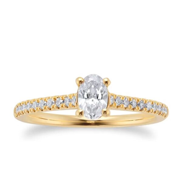 Oval Diamond Gold Ring